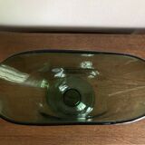 Italian Médicis neo-classical vase design 1960 in XXL blown green glass.