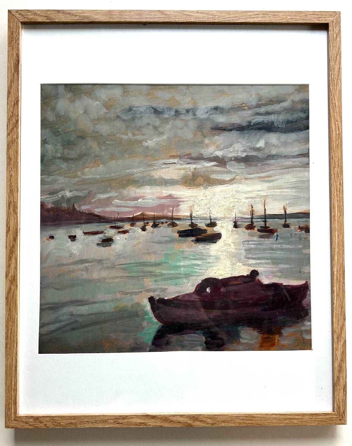Marine de Bretagne, M. Tassart, huile sur carton 1964