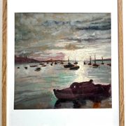 Marine of Brittany, M. Tassart, oil on cardboard 1964