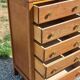 Vintage oak chest of drawers with 5 drawers from the 1950s.