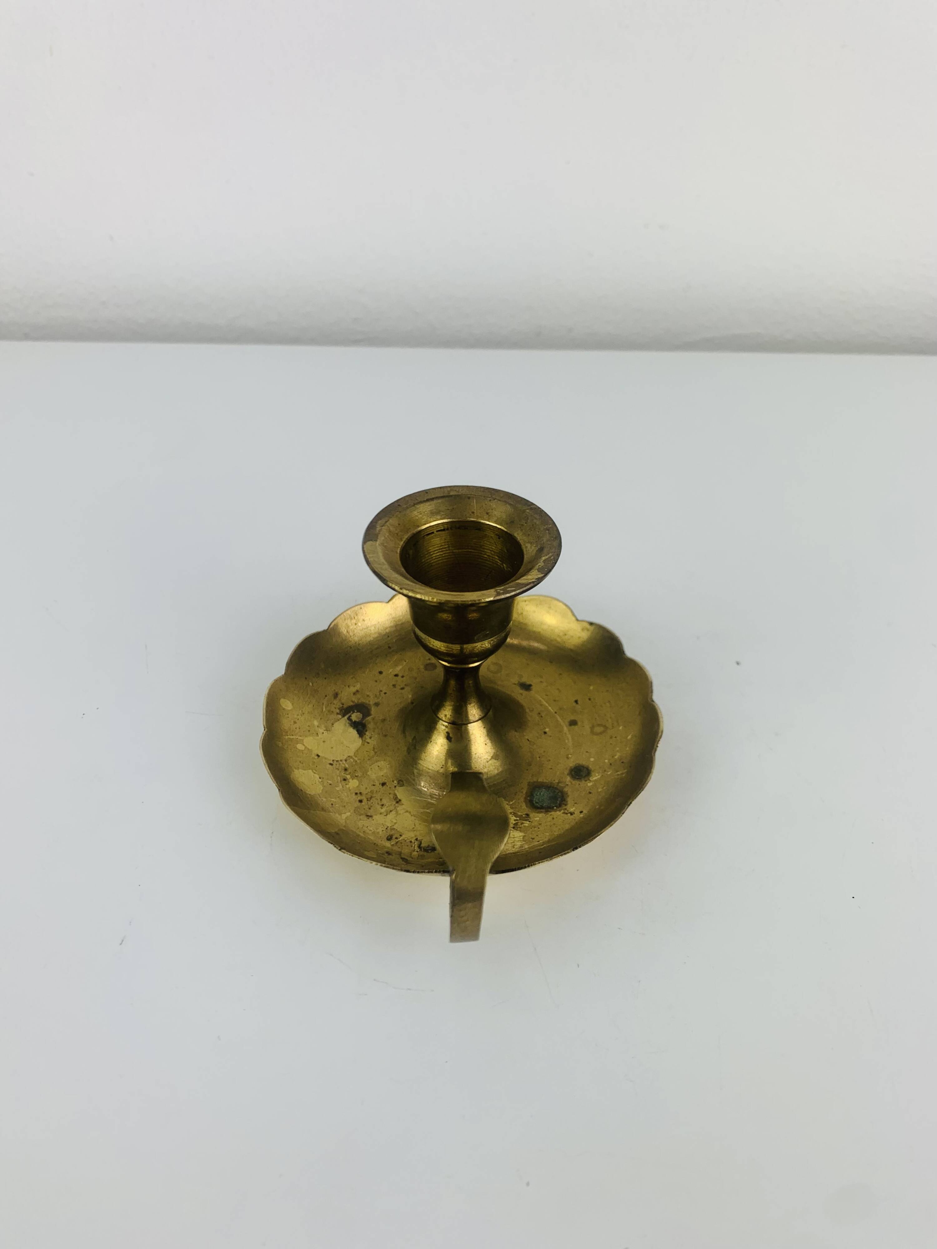 Vintage gold-plated brass candlestick