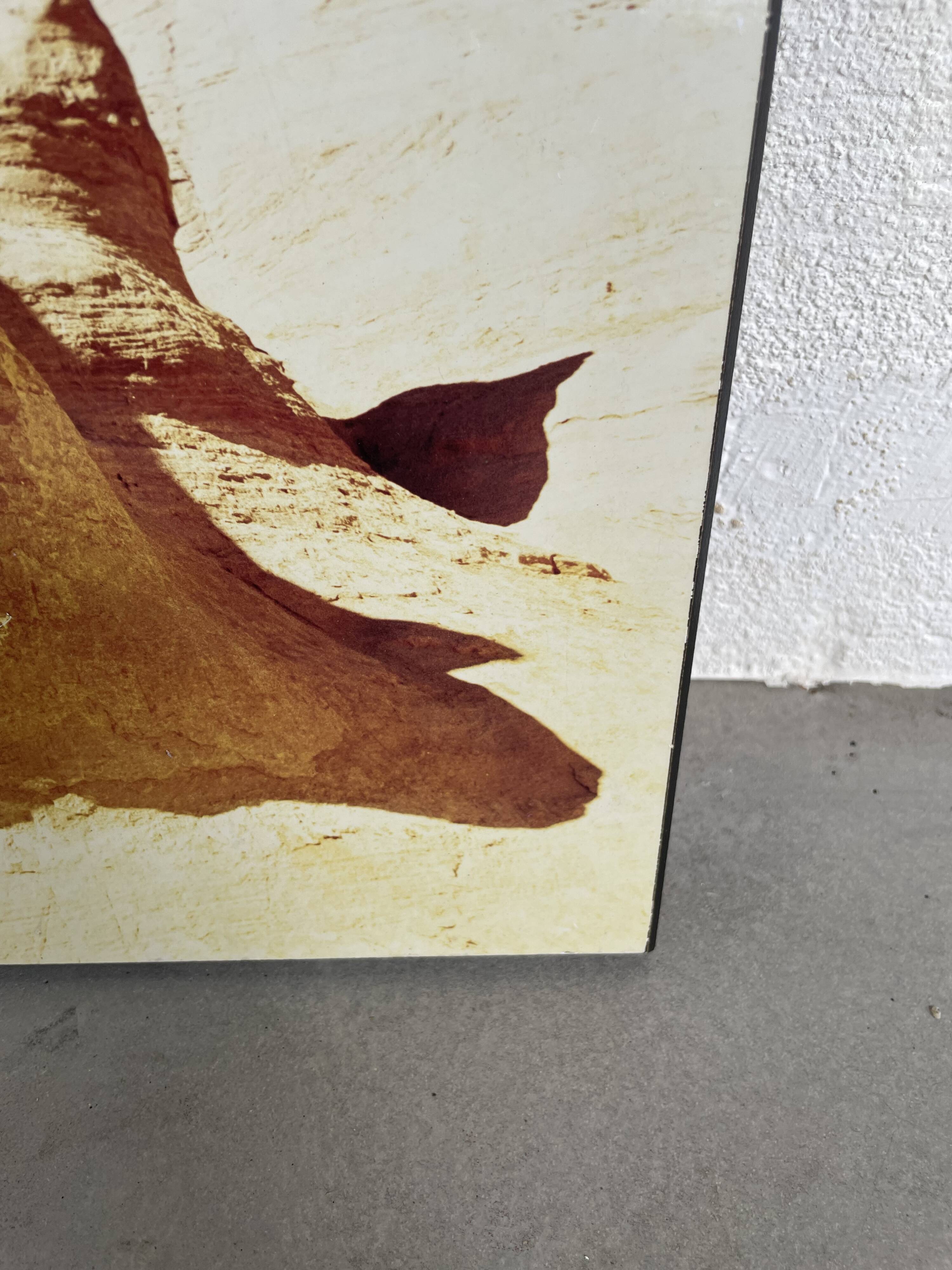 Old “desert” photo on wood