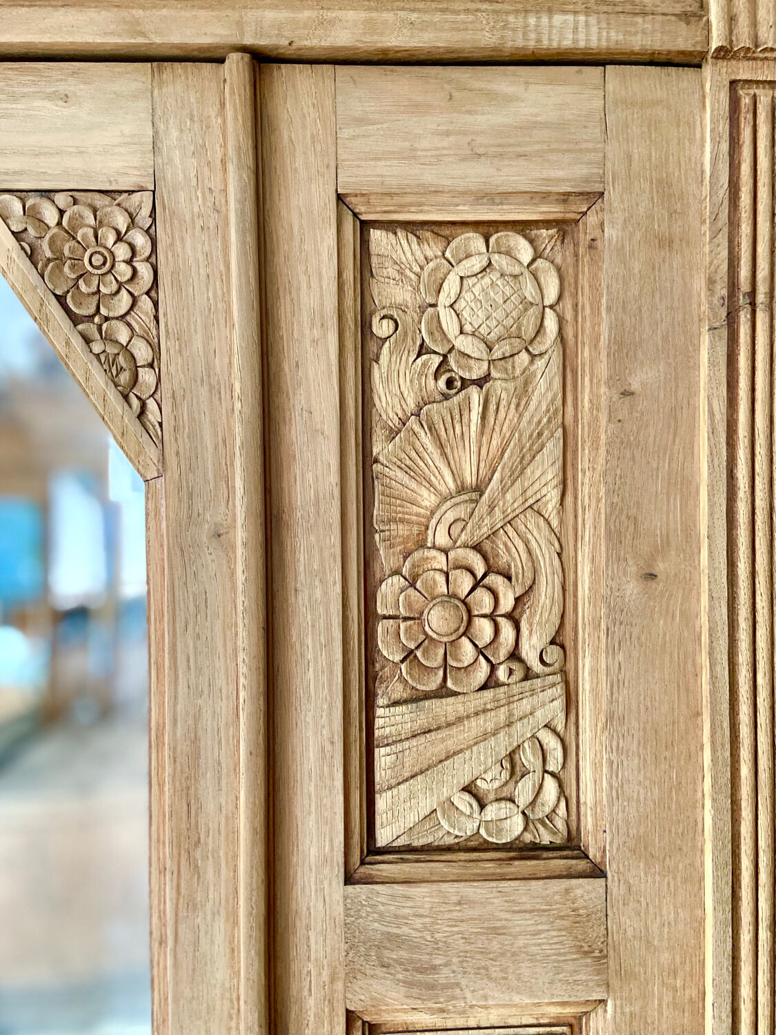 Parisian art deco cabinet 1930 in raw wood