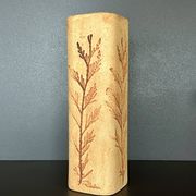 Vase en grès à décor d'herbier par Raymonde Leduc, Vallauris années 60