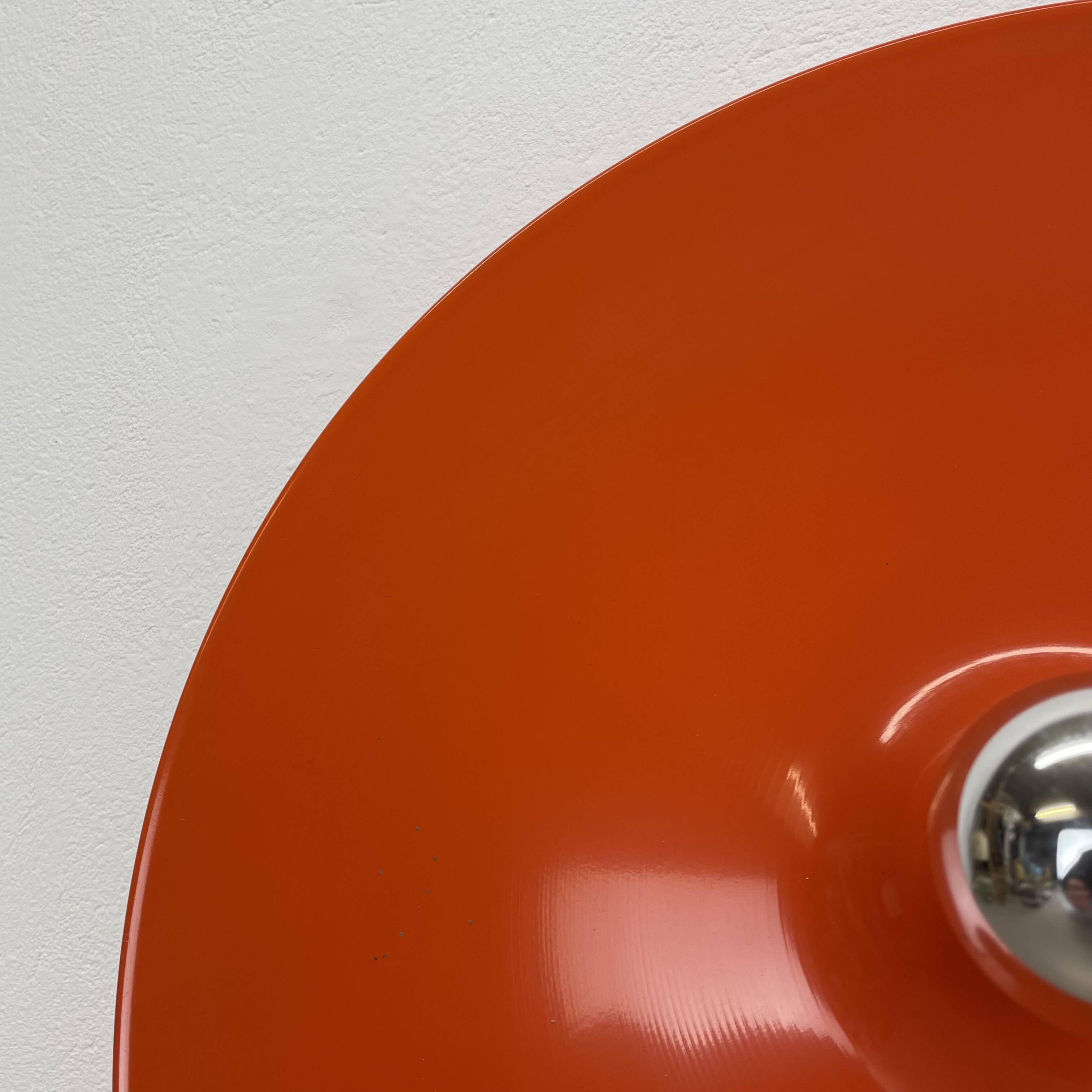 Rare Orange 50cm Charlotte Perriand Disc Wall Light by Staff, Germany 1970