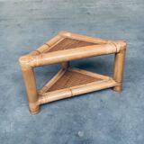 Handcrafted Bamboo Corner Table Set, 1970s, Set of 2