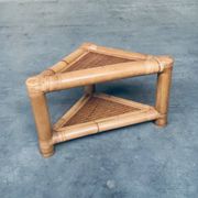 Handcrafted Bamboo Corner Table Set, 1970s, Set of 2