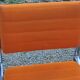 Set of 6 designer chairs from the 70s orange fabrics and chrome tubes