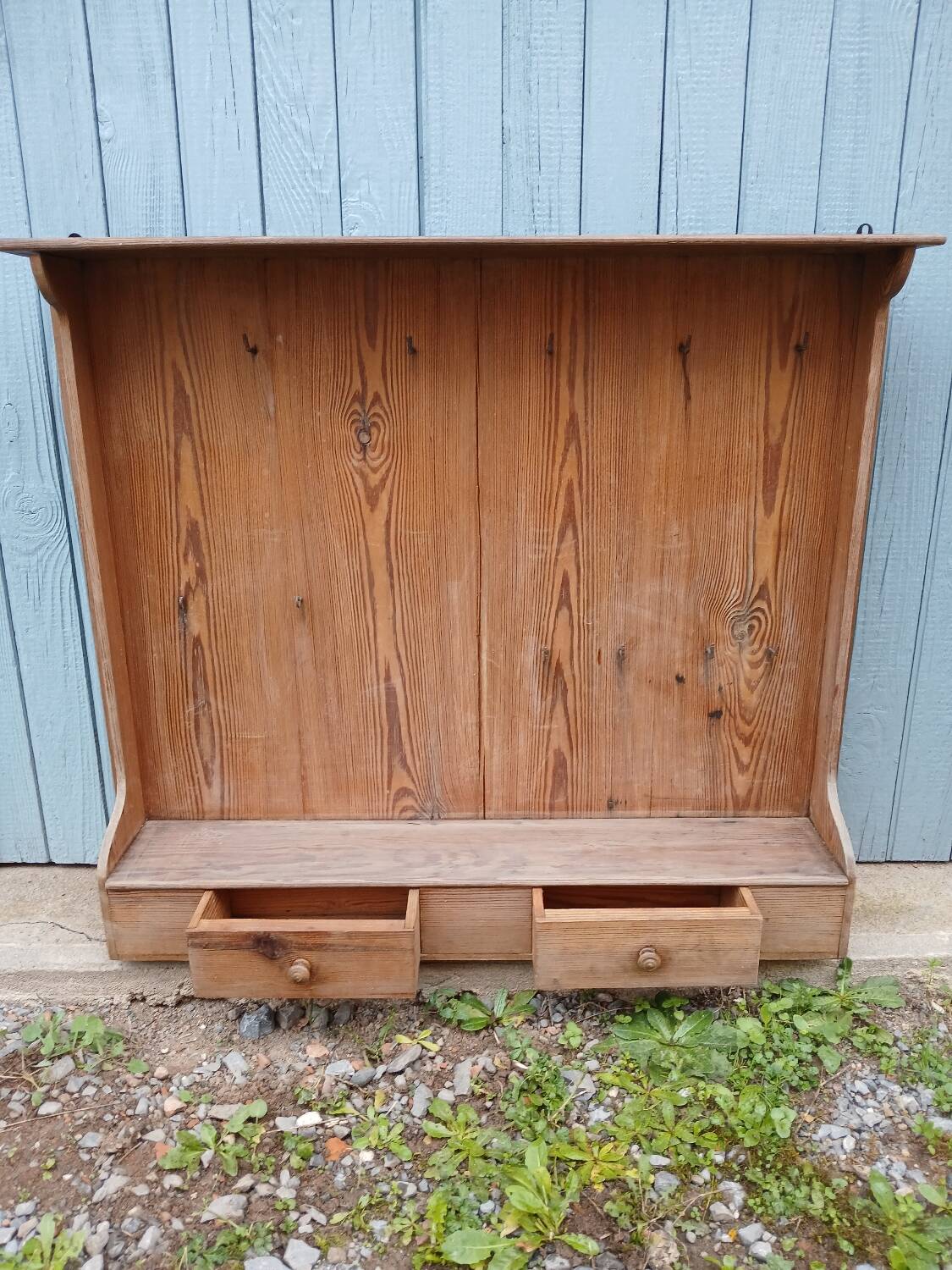 Antique wooden wall shelf