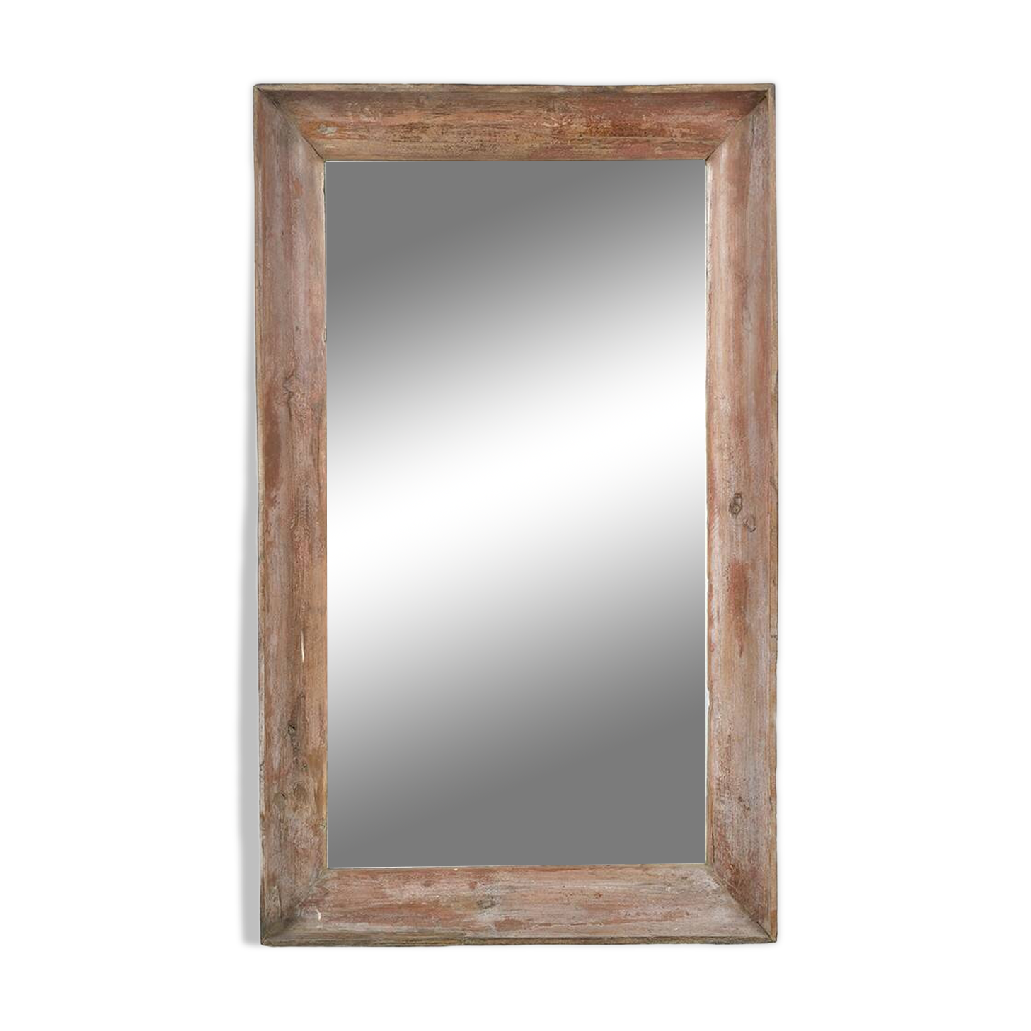 Large antique solid wood mirror (124 x 75 x 11cm)