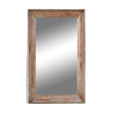 Large antique solid wood mirror (124 x 75 x 11cm)