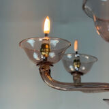 Venetian lustre made of Murano glass in amethyst colour, circa 1920.