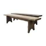 Pair of rustic farm table bench