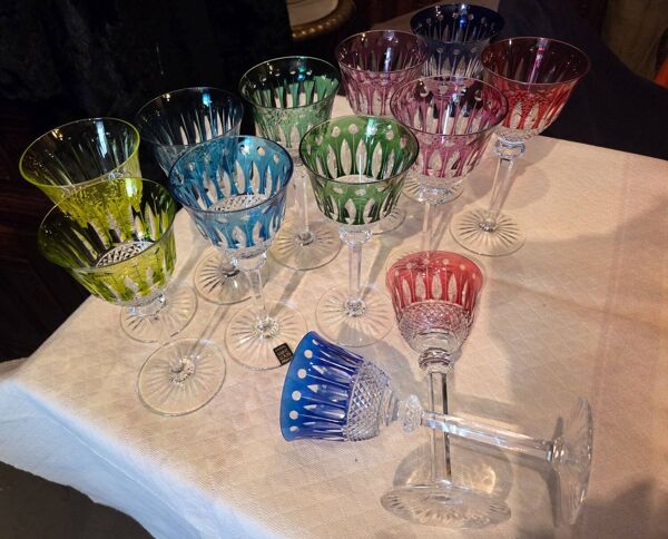 Saint Louis 1928 – Suite 12 Roemers Tommy Cristal 6 Couleurs Doublées