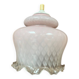 Suspension opaline rose vintage