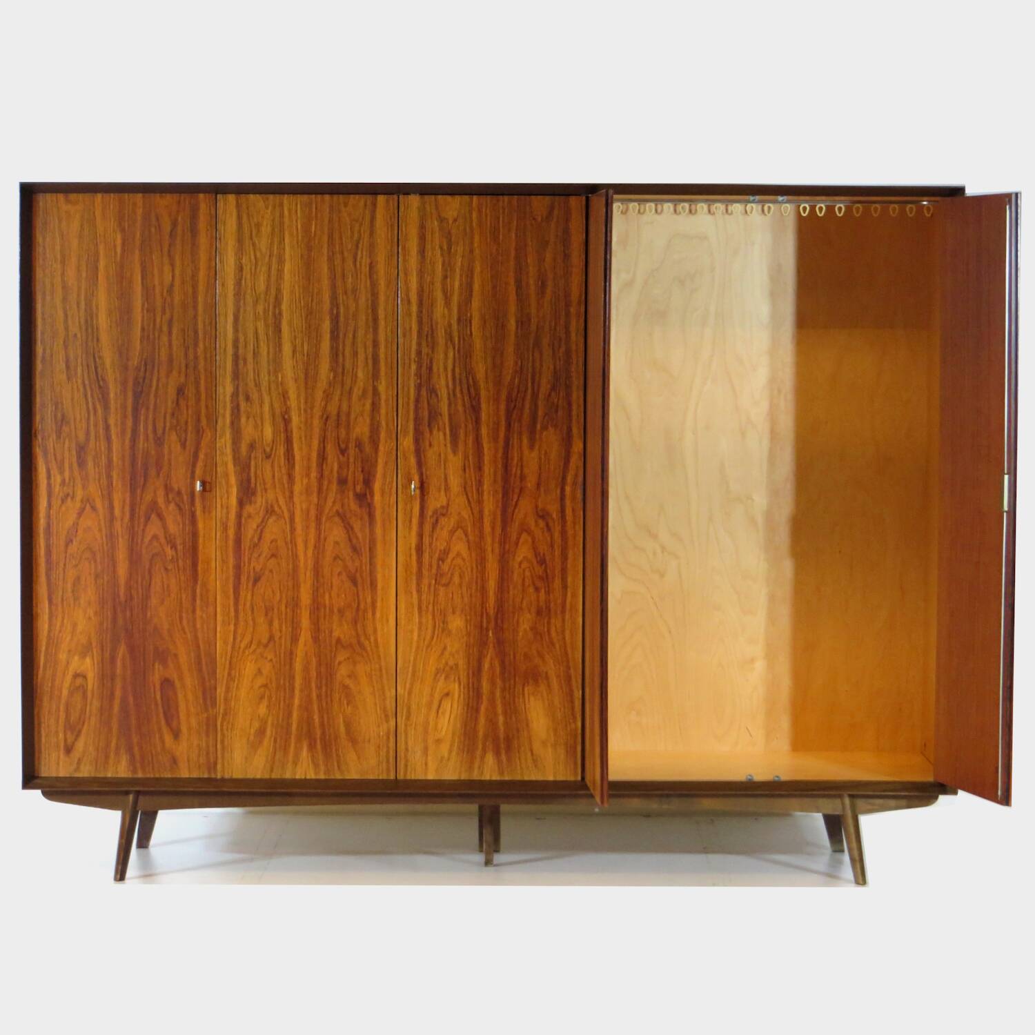 Large mid century modern 5-door wardrobe in rosewood, 1960s