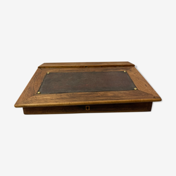 Old wooden writing board over leather early twentieth century