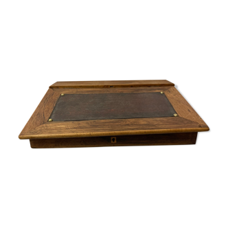 Old wooden writing board over leather early twentieth century