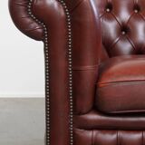 English Cowhide Leather Chesterfield Armchair