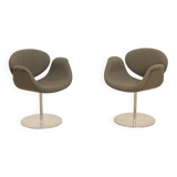 Pair of gray "Little Tulip" armchairs by Pierre Paulin for Artifort 80's