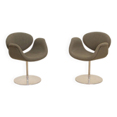 Pair of gray "Little Tulip" armchairs by Pierre Paulin for Artifort 80's