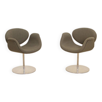 Paire de fauteuils "Little Tulip" gris de Pierre Paulin pour Artifort 80's