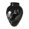 Black glass vase