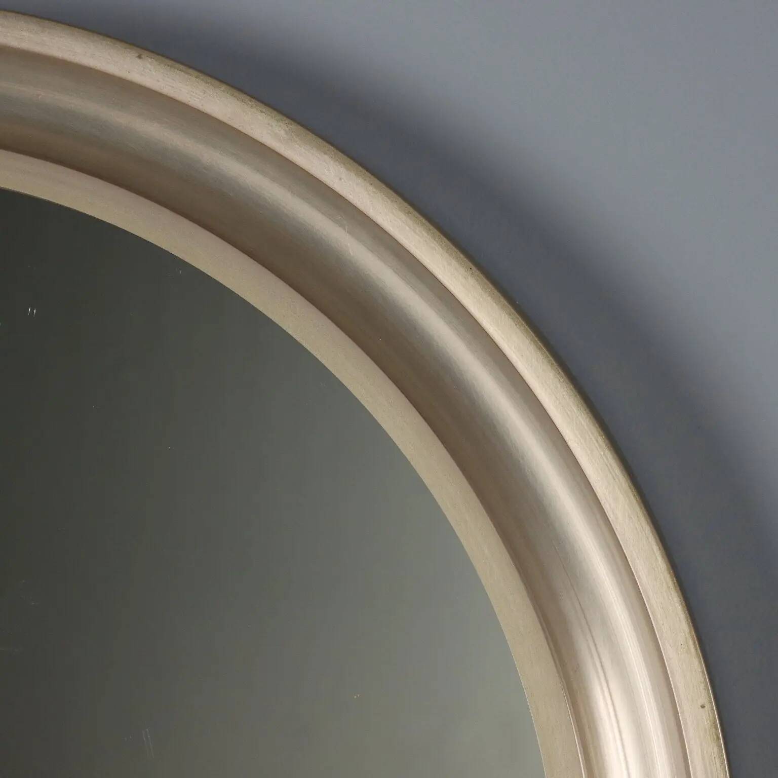 Miroir rond vintage en aluminium anodisé, design Italie, années 1960