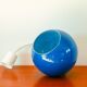 Spherical pendant light in royal blue opaline design 1970