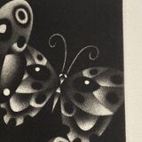 Mario avati (1921-2009), butterflies, black manner, 1970