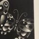 Mario avati (1921-2009), papillons, manière noire, 1970