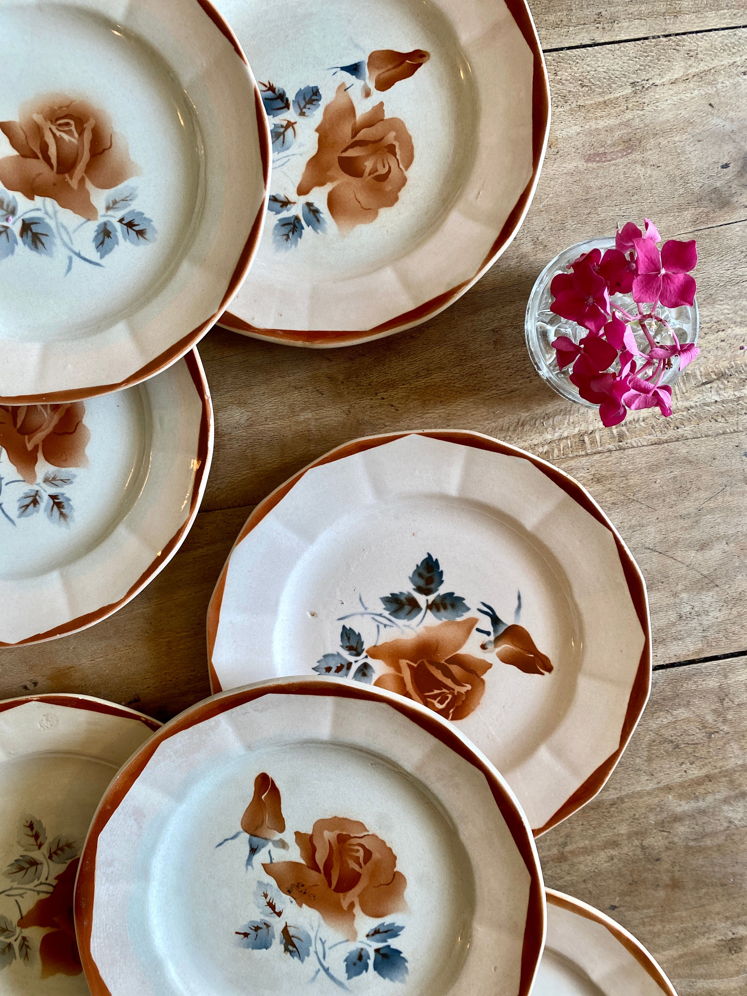 Set of 8 vintage dessert plates, model 9181 by Digoin