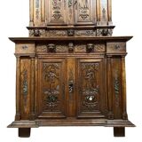 Attribué à La Maison Ribaillier : Cabinet Bellifontain en chêne et marbre