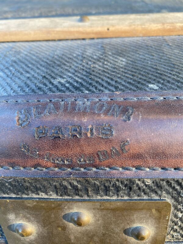 Malle de voyage hippomobile cuir Beaumont Paris