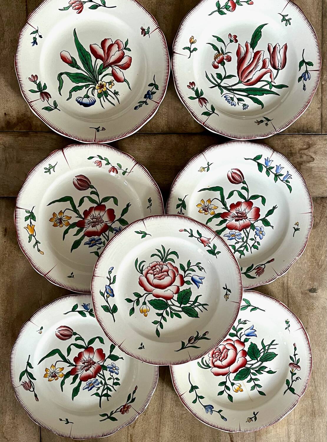 7 Sarreguemines flat plates