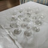 11 antique champagne glasses