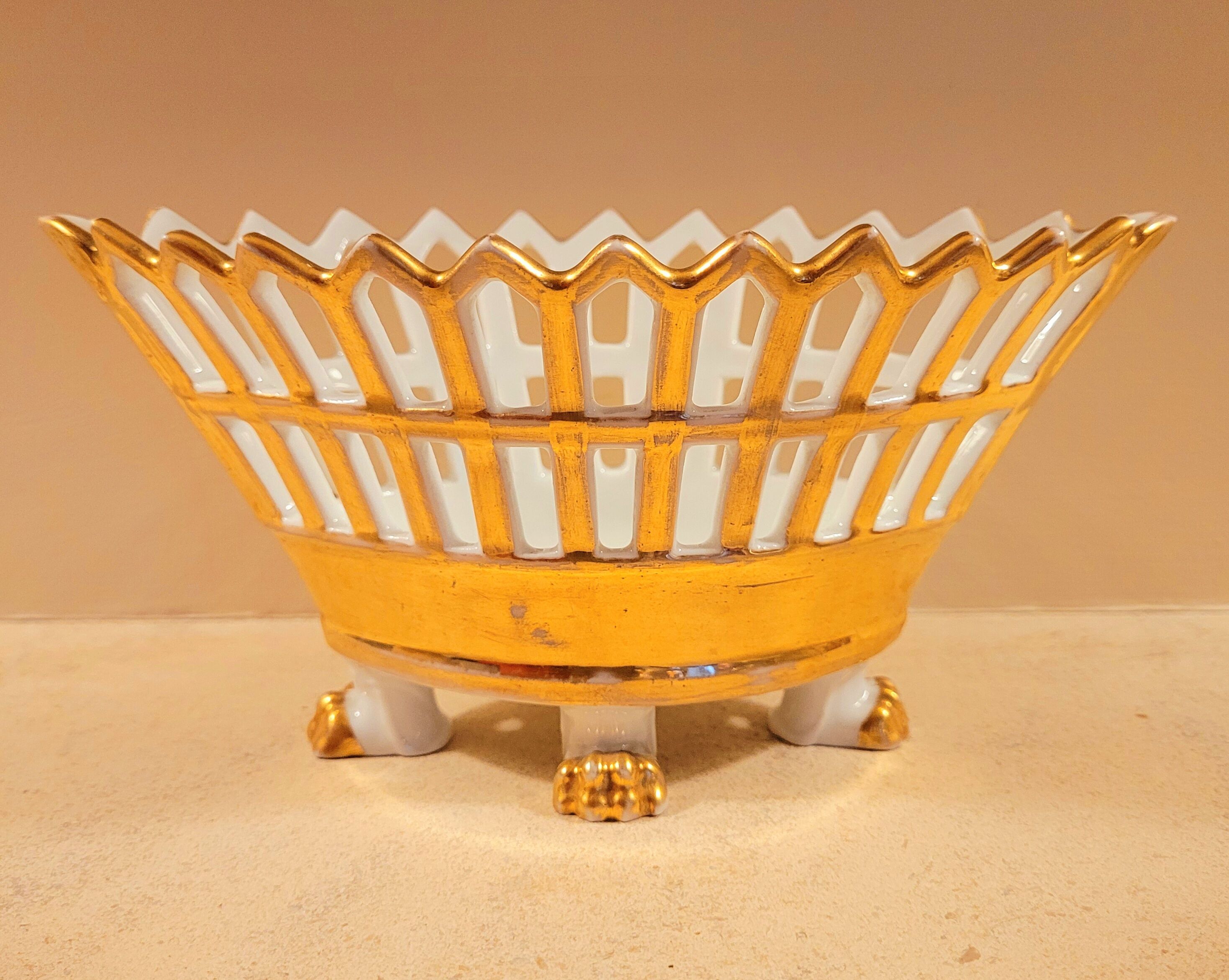 Old golden cut in vintage faience nineteenth century