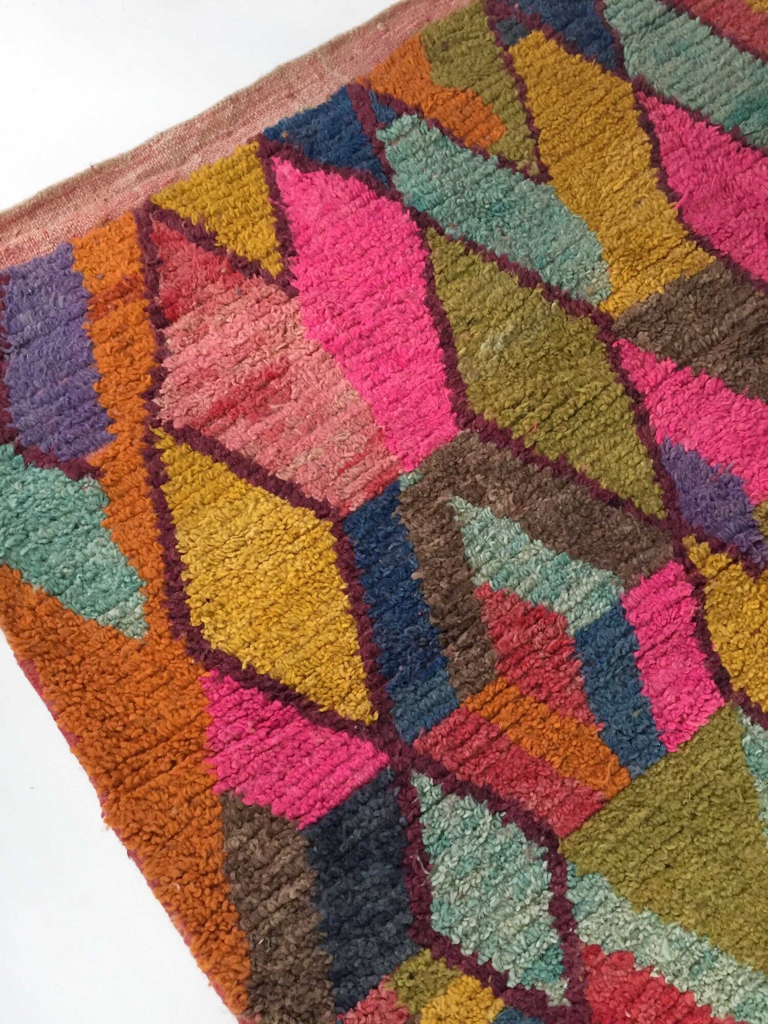 Moroccan Berber boujaad carpet with colorful patterns 250x156cm