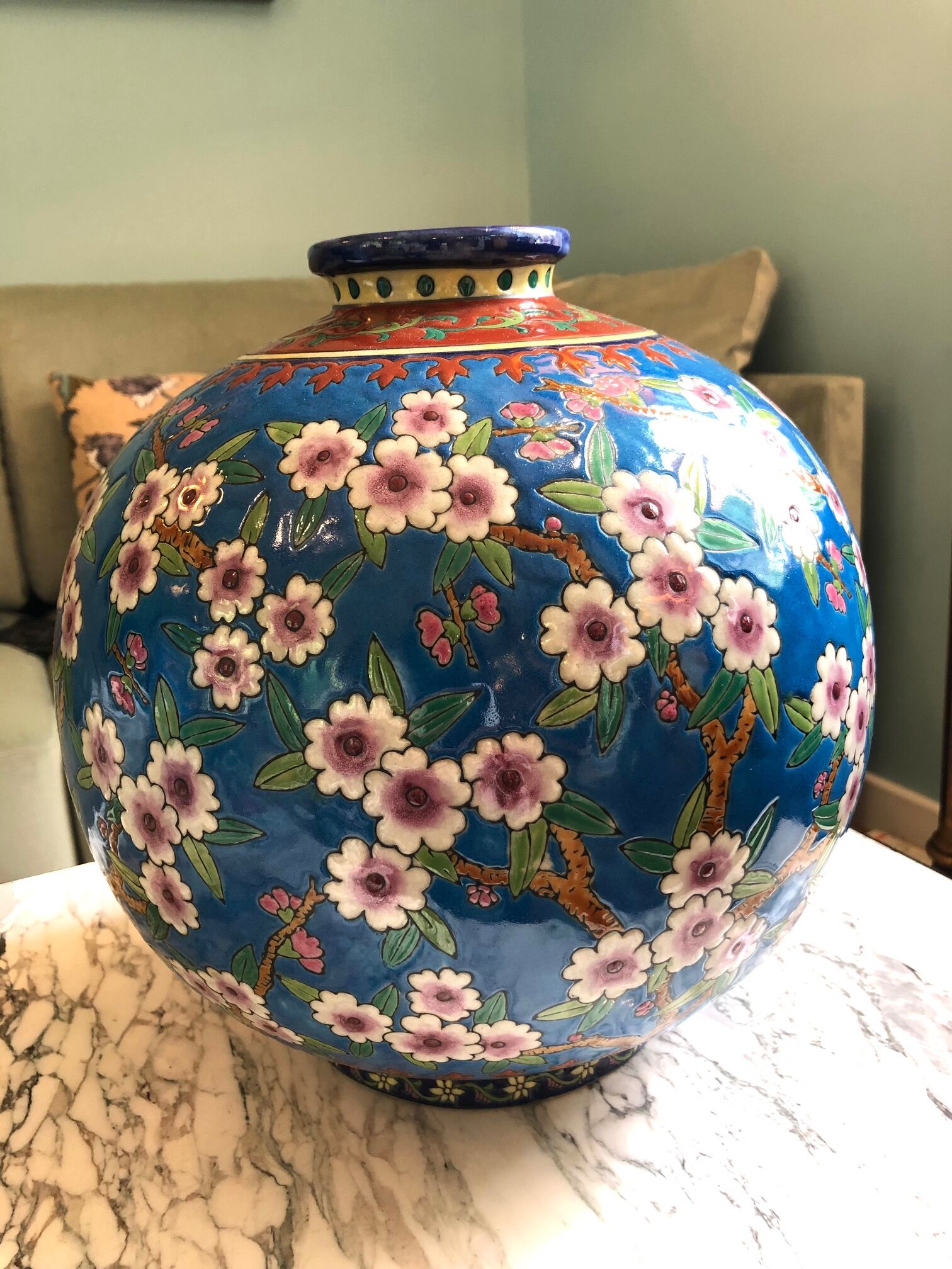 Colonial ball vase la louviere around 1930