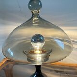 Vintage blown glass and metal lamp