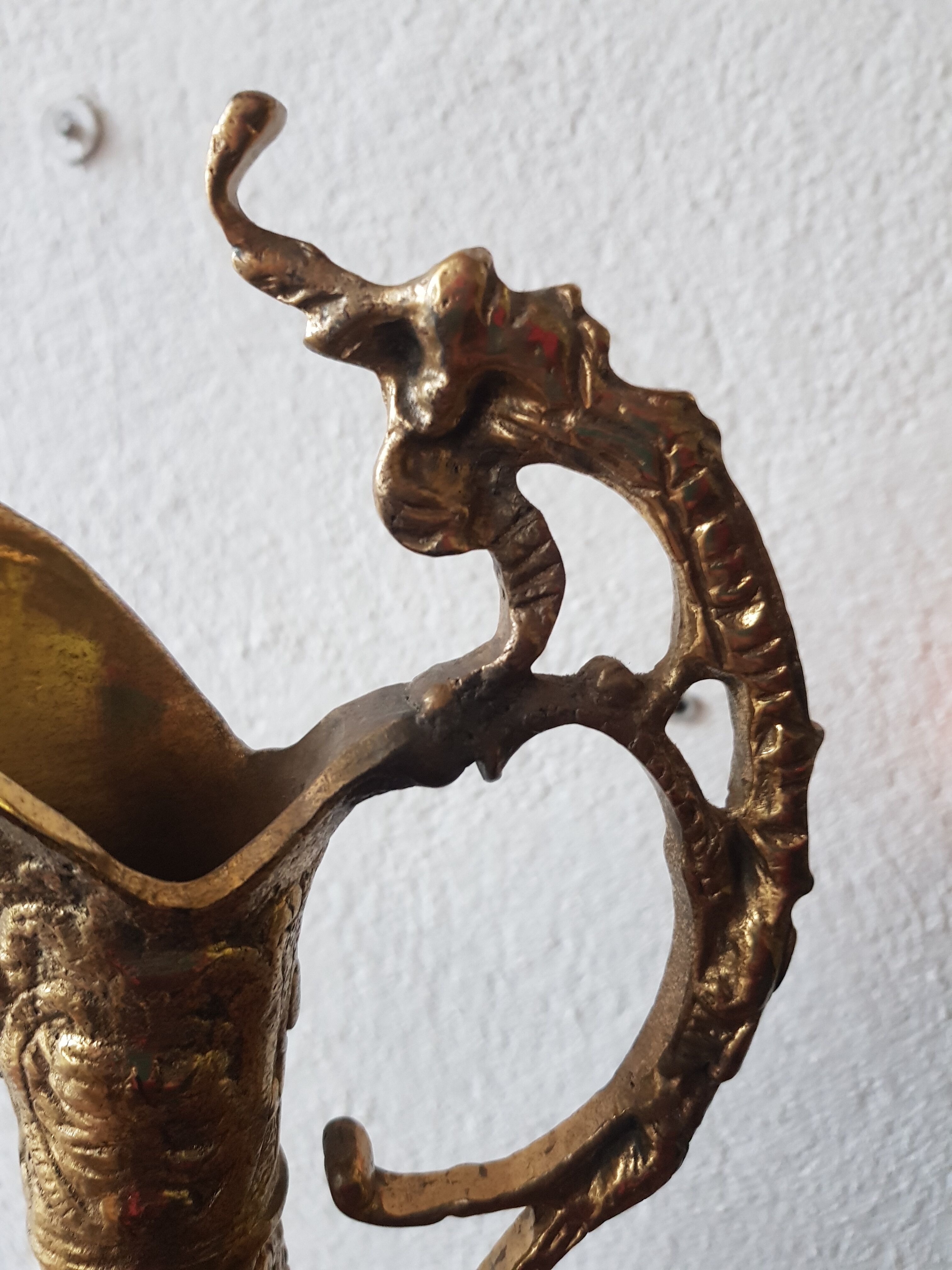 Large golden patina ewer