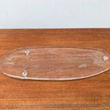 Large Vintage Glass Plate in the Shape of a Swedish Fish by Pukeberg Glass