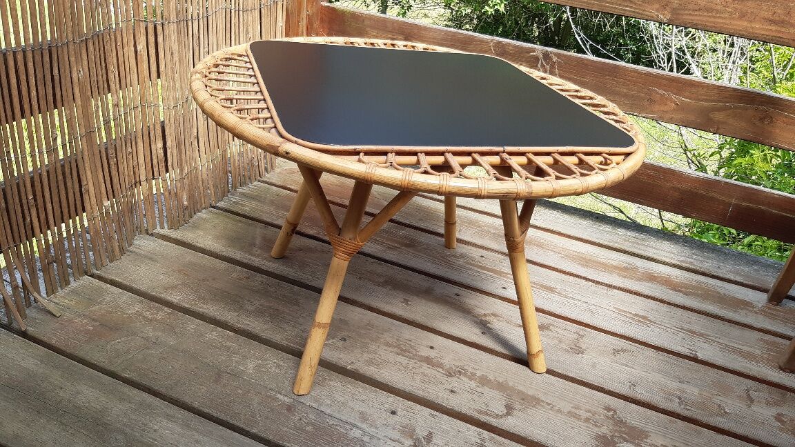 Rattan coffee table 1960