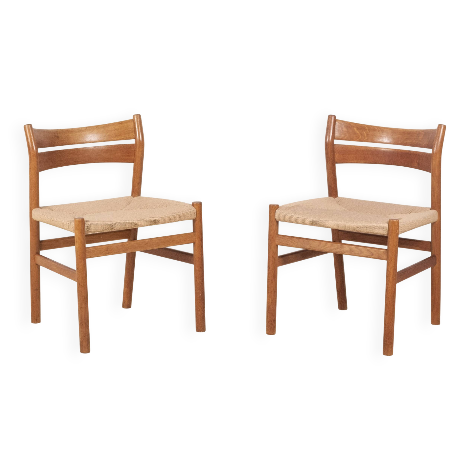 2x Børge Mogensen BM1 oak dining chairs, 1950s, Denmark