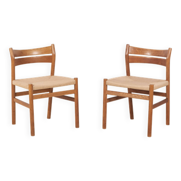 2x Børge Mogensen BM1 oak dining chairs, 1950s, Denmark