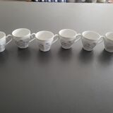 Set of 6 coffee cups in porcelain