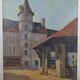 Louis Georges ALATERRE (19th-20th century) "La halle de Martel (Lot)" Oil on canvas signed