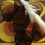Lot 6 glasses stacking 70s