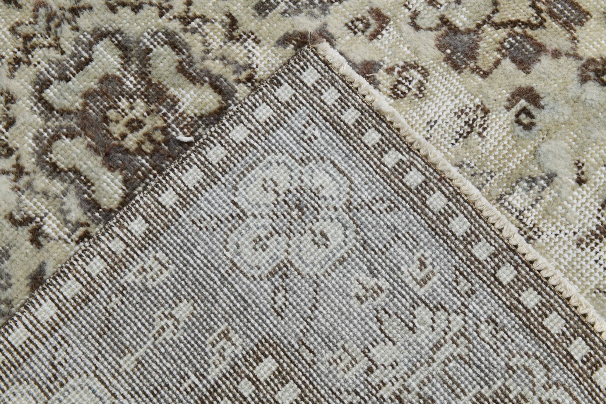 Light Green & Brown Floral Persian Rug, 181x285Cm