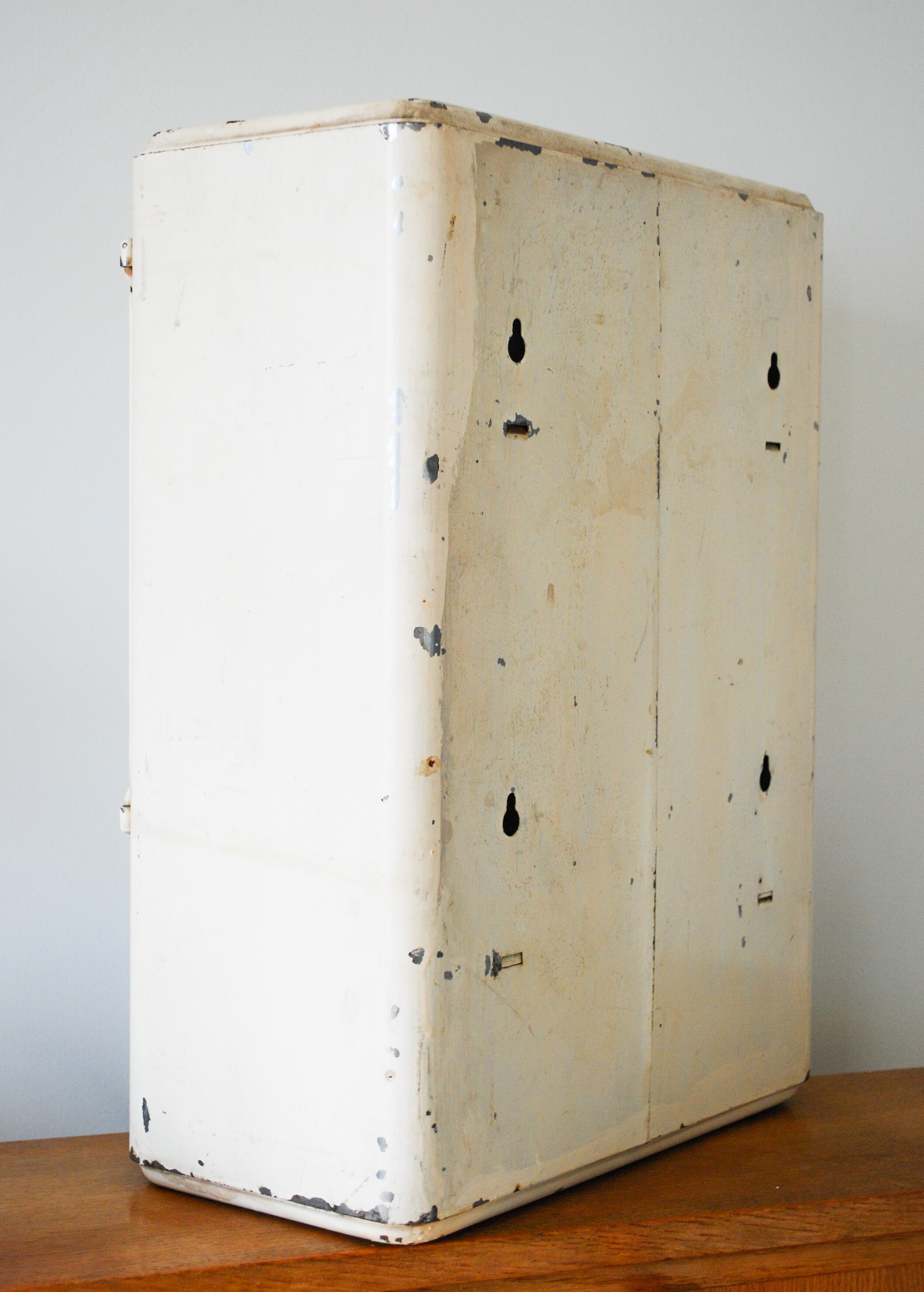 Cabinet to pharmacy or metal toilet